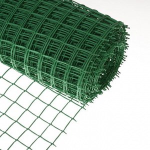 Сетка садовая, 1x20 м, ячейка квадрат 50x50 мм, пластиковая, зелёная, Greengo, в рулоне