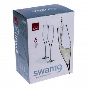 Набор бокалов для шампанского Swan, 190 мл, 6 шт