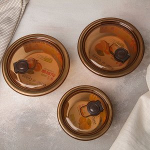 Набор контейнеров с крышкой «Фазенда», 3 шт, 410/650/650 мл, цвет коричневый