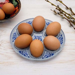 Стеклянная подставка на 6 яиц «Узор»