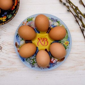 Стеклянная подставка «Пасхальный венок», на 6 яиц