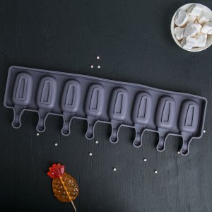 Форма для леденцов и мороженого «Эскимо», 42-12,5 см, 8 ячеек, цвет МИКС