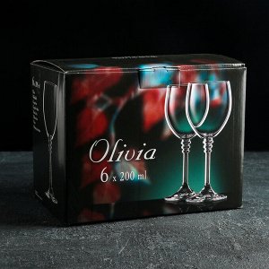 Набор бокалов для вина Bohemia Crystal «Оливия», 200 мл, 6 шт