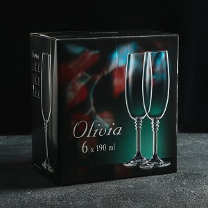 Набор бокалов для шампанского Bohemia Crystal «Оливия», 190 мл, 6 шт
