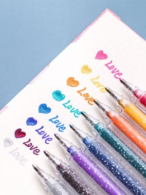 Ручка цветная с блестками