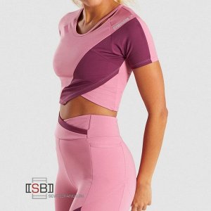 Топ | ; Состав: 70% Полиэстр, 30% Эластан; Цвет: Dusky pink/Dark ruby; Бренд: GYMSHARK; Пол: женский