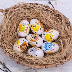 Термонаклейки на 7 яиц «Цыплята и друзья» на пасху, 7,3 х 34,2 см.