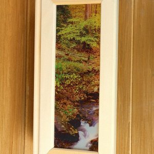 Абажур для бани и сауны «Олени», липа, 33x29x16 см, настенный, со вставками из стекла, «Добропаровъ»