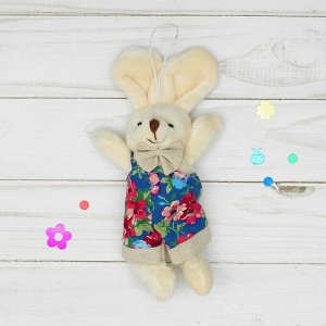 Мягкая игрушка-подвеска «Заинька», цветы на одежде, цвета МИКС