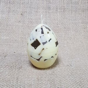Свеча Яйцо м.Мозаика сливочно-шоколадная 4,5х6,5