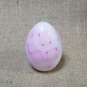 Свеча Яйцо м.Мозаика розовая 4,5х6,5