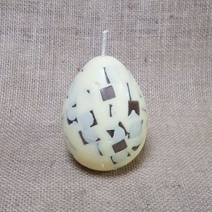 Свеча Яйцо Мозаика сливочно-шоколадная 6,5х9,5