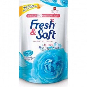 LION "Essence Fresh & Soft" Средство для стирки жидкое 400мл "Blue Fresh" " (Morning Kiss) (мягкая упак.) /24шт/ Таиланд