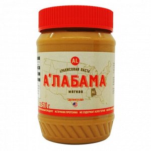 Паста арахисовая "А'лабама" мягкая 510г., США, пл/банка 1/12