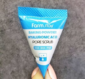 Cкраб для лица с гиалуроновой кислотой FarmStаy baking powder hyaluronic acid pore scrub, 7гр