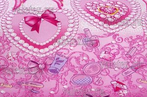 Постельное белье из бело-розовой бязи серии Блеск с рисунками и компаньоном