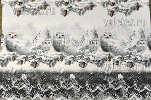 Пододеяльники из Шуйской бязи с белыми совами в зимнем лесу