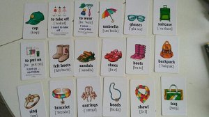 Одежда и обувь.Учим английские слова.Развивающие карточки.