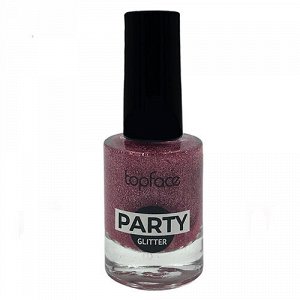 TopFace Лак для ногтей "Party Glitter Nail", 9 мл, тон 112, малиновый * #