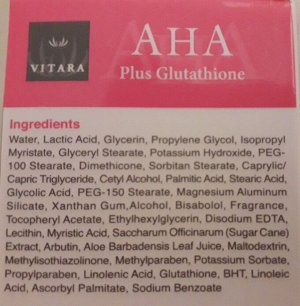VITARA skin treatment 10% AHA & Glutathione