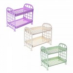 VETTA Этажерка пластиковая, 2 яруса, 22х14х20,5см, 3 цвета