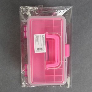 Контейнер для хранения маникюрно-косметических принадлежностей, с вложением, 18 - 9 - 10 см, цвет МИКС