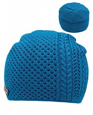 Голубая шапка для девочки Цвет: голубой
