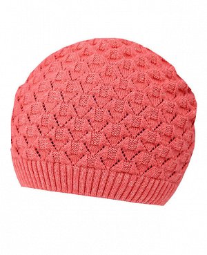 Коралловая шапка для девочки Цвет: коралл