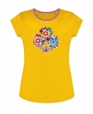 Желтая футболка для девочки Цвет: желтый