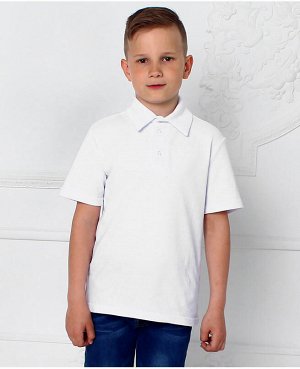 Белая рубашка-поло для мальчика Цвет: белый