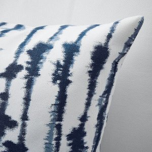 СТРИМСПОРРЕ Чехол на подушку, белый, синий, 50x50 см