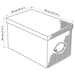 КВАРНВИК Коробка с крышкой, бежевый, 25x35x20 см