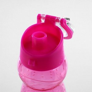 Бутылка для воды спортивная фигурная с поильником и откидной крышкой, 700 мл, микс