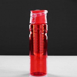 Бутылка для воды фигурная с поильником, отсеком и откидной крышкой, 650 мл, микс