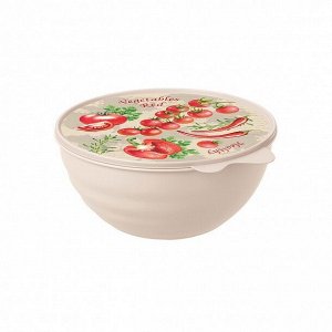 МИСКА для продуктов С КРЫШКОЙ С ДЕКОРОМ WAVE 0,85Л