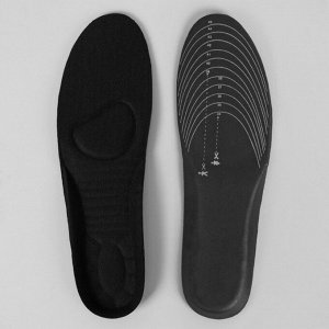 Стельки для обуви, универсальные, спортивные, 34-46 р-р, пара, цвет чёрный