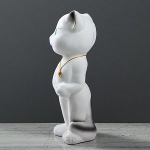 Копилка "Кошка Анжела", покрытие флок, белая, 35 см