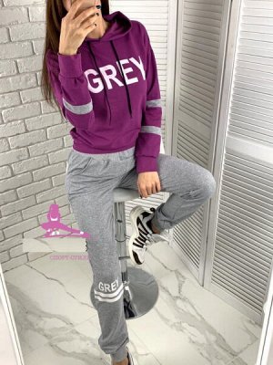 Костюм GREY с лиловой толстовкой SN 105