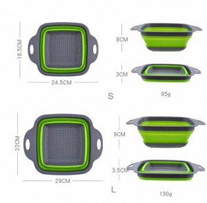 Cкладной дуршлаг силиконовый квадратный