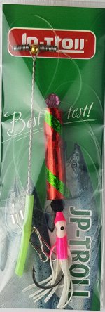 Снасть донная на симу, кету Jp-Troll №17 Red/Green Stripe (1,05м, 0,65мм, 0,55мм)