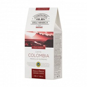 Кофе молотый colombia medellin supremo, вакуум. уп., compagnia dell'arabica, 250 г