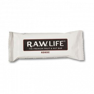 Орехово-фруктовый батончик кокос, r.a.w.life, 47г