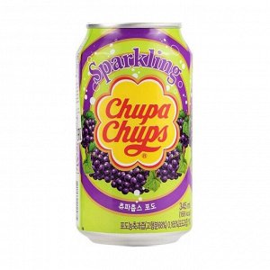 Напиток безалкогольный chupa chups sparkling grape, lotte, 345мл