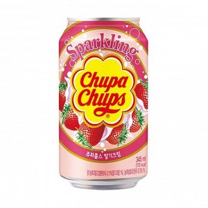 Напиток безалкогольный chupa chups sparkling strawberry, lotte, 345мл