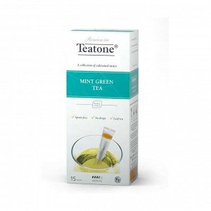 Чай в стиках для чашек зеленый с ароматом мяты, teatone, 15 стиков по 1.8г