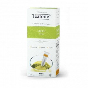 Чай в стиках для чашек зеленый, teatone, 15 стиков по 1.8г