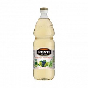 Уксус винный Ponti белый 6% 1/1л 1/12