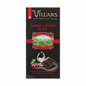 Шоколад темный с вишневым бренди, villars, 100г