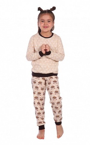Пижама детская "Совенок" бежевый горох, Модель: 0714бг