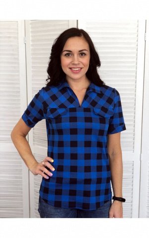 Рубашка "Катрин" синий, Модель: 0523с